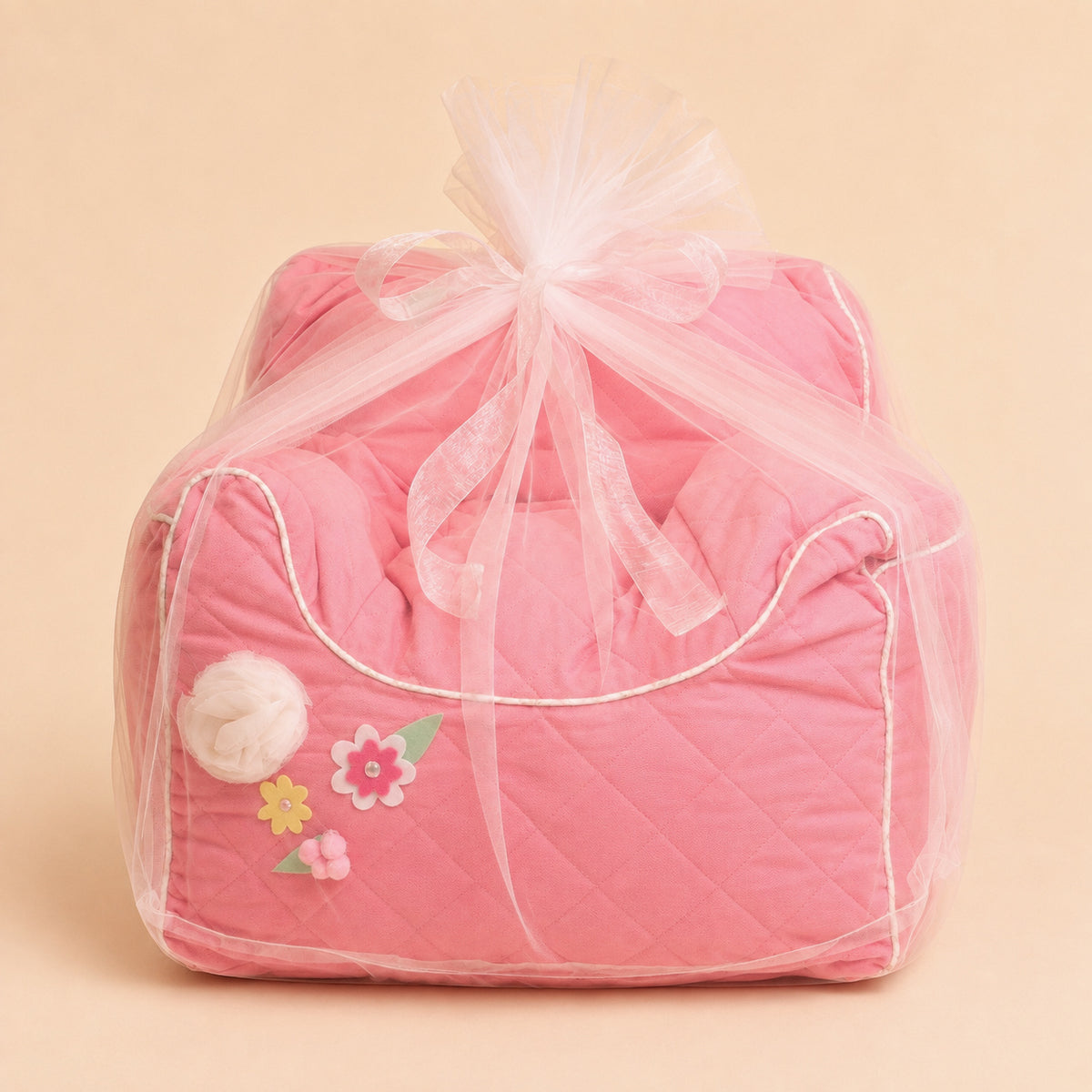 VINTAGE  QUILTED - BEAN CHAIR COVER