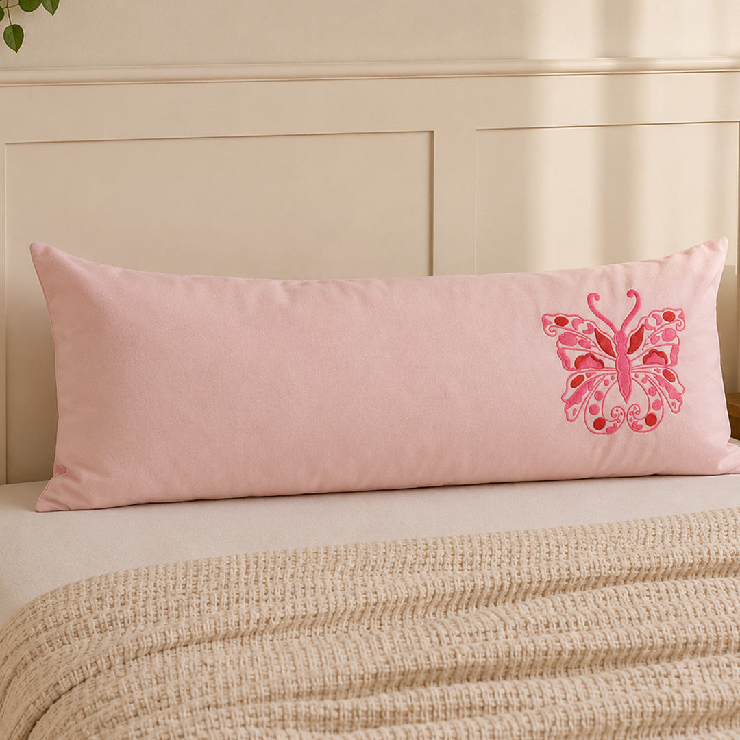 Silk Butterfly Long Cushion Cover