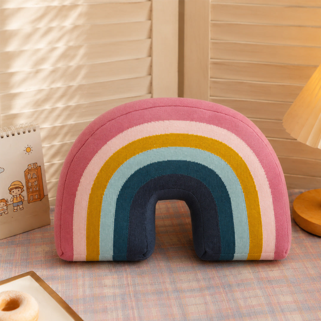 Rainbow Ivana - Cotton Knitted U Shaped Cushion