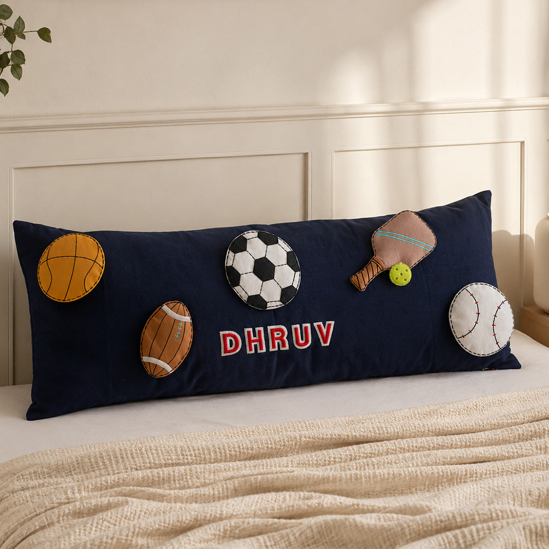 SPORTY LONG CUSHION COVER WITH POP UPS