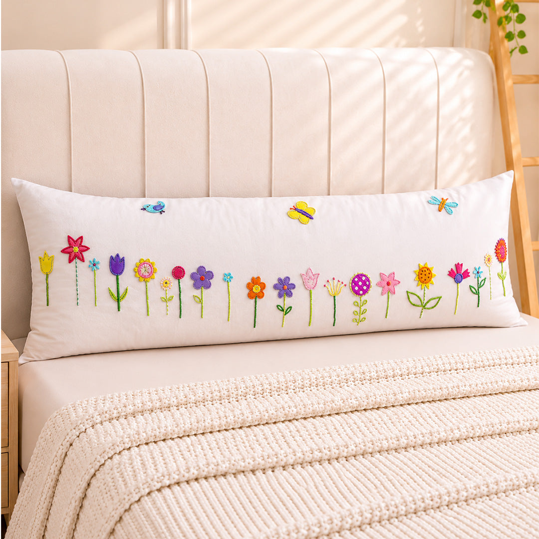 Flower Garden Long Cushion Cover