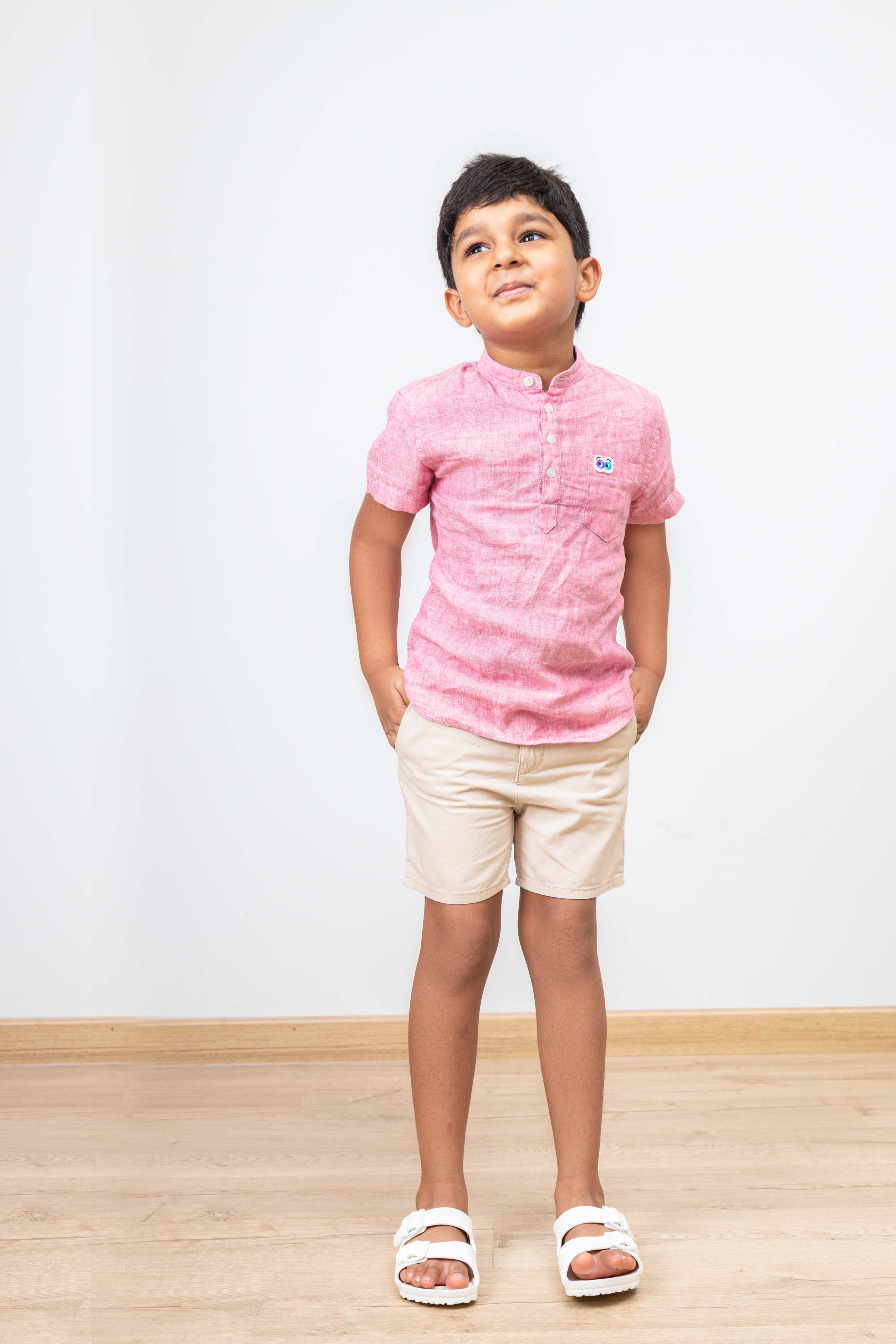 Boys Jujubes Pink Linen Shirt