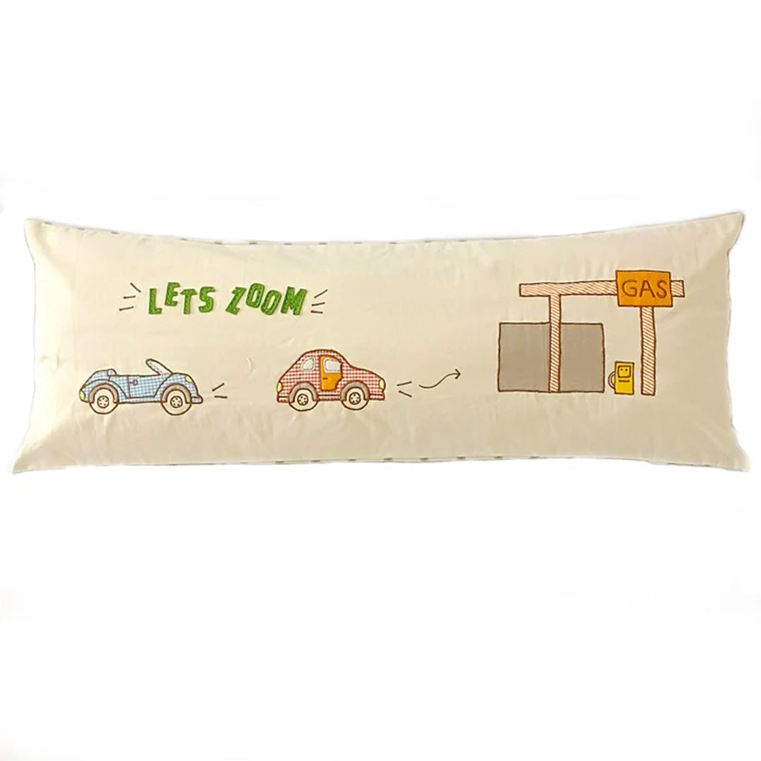 Boys N Toys - Lets Zoom Beige Long Cushion Cover