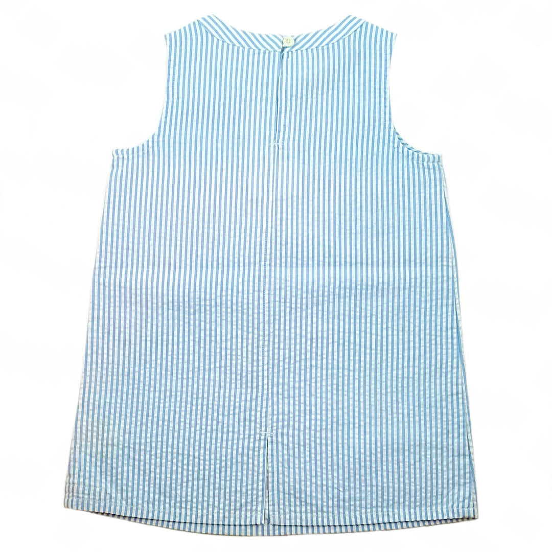 Girls Marshmallow Blue Striped Seersucker