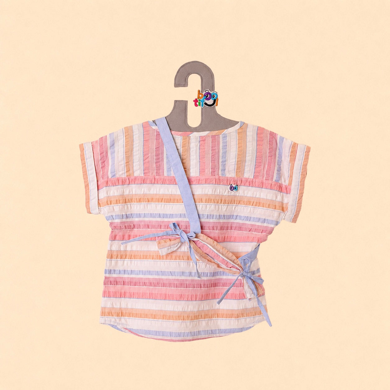 Girl's candy multi color striped seersucker