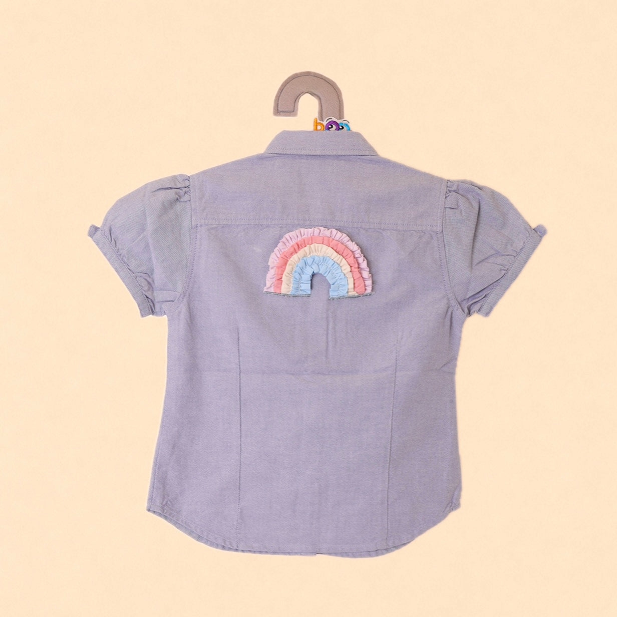 Girls ash grey cotton shirt
