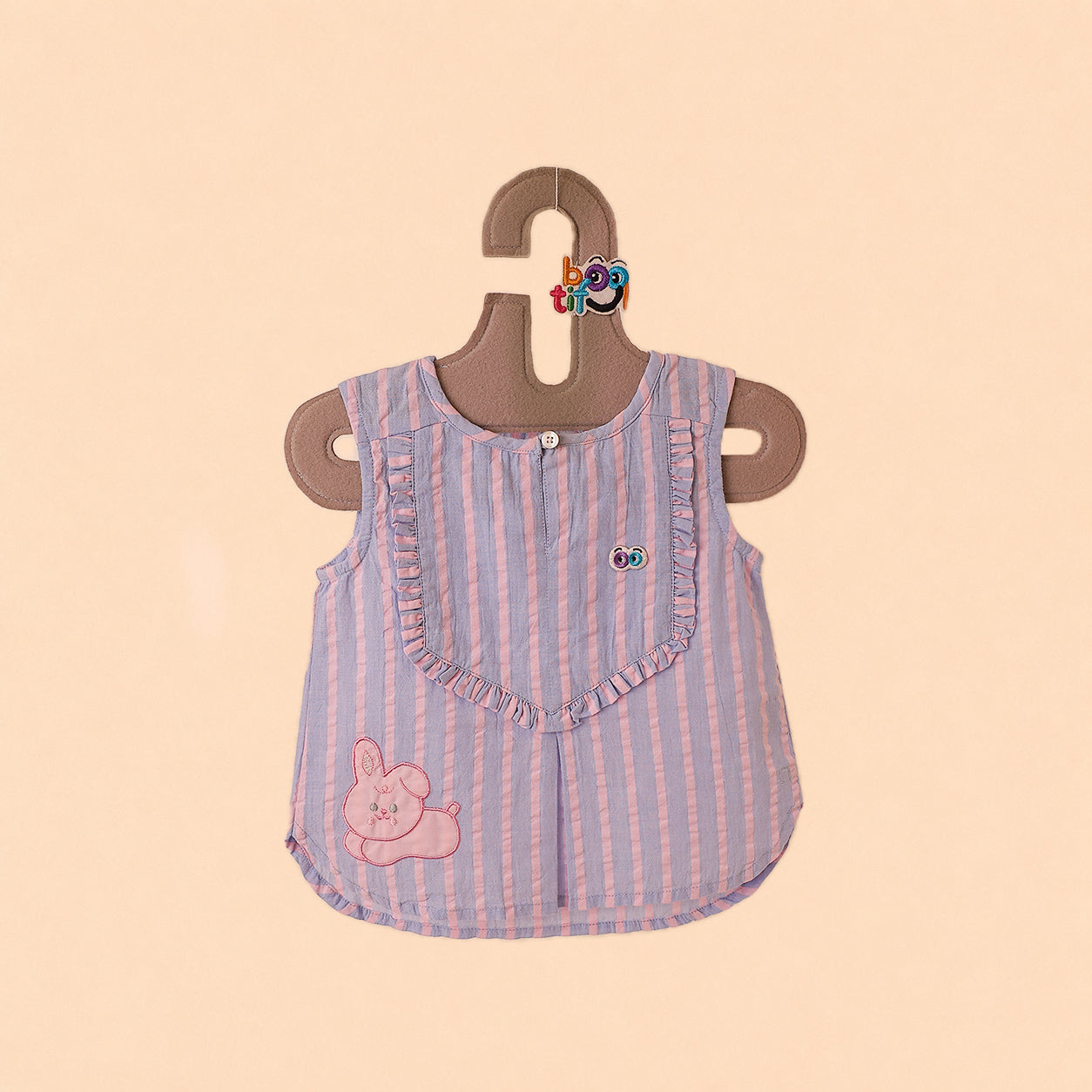 Girls Blue/pink stripe seesucker -BUNNY