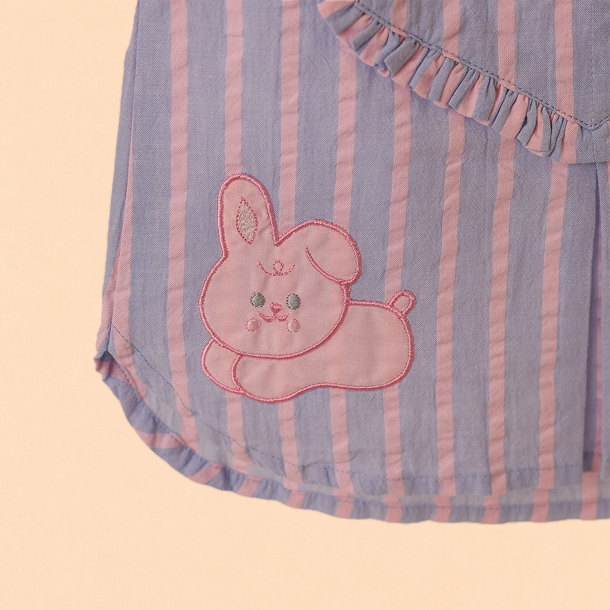 Girls Blue/pink stripe seesucker -BUNNY