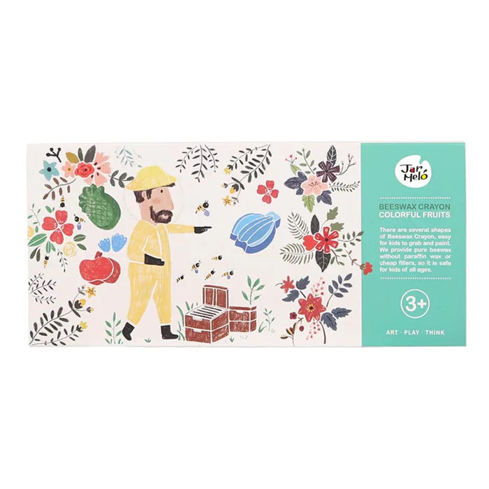 Jar Melo Beeswax Crayon 12 Colors - Fruits