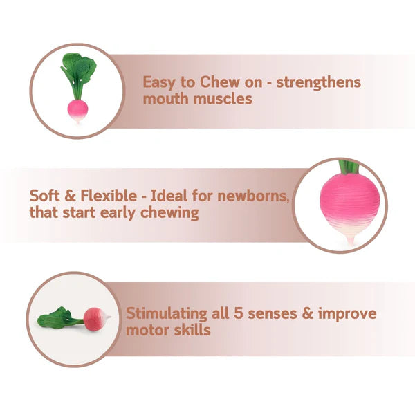Ramona The Radish Natural Rubber Teether