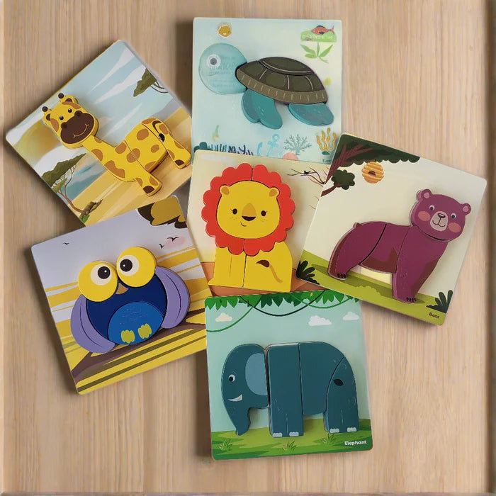 Open Ended Toddler's First 6 In 1 Puzzle - Animals