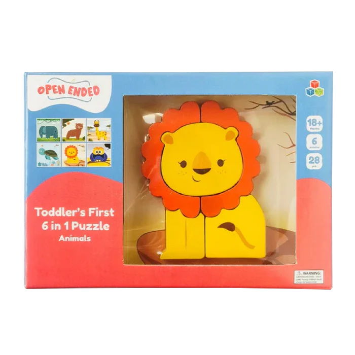 Open Ended Toddler's First 6 In 1 Puzzle - Animals