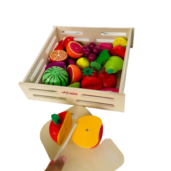 Open Ended Wooden Cutting Set - Fruits & Veggies