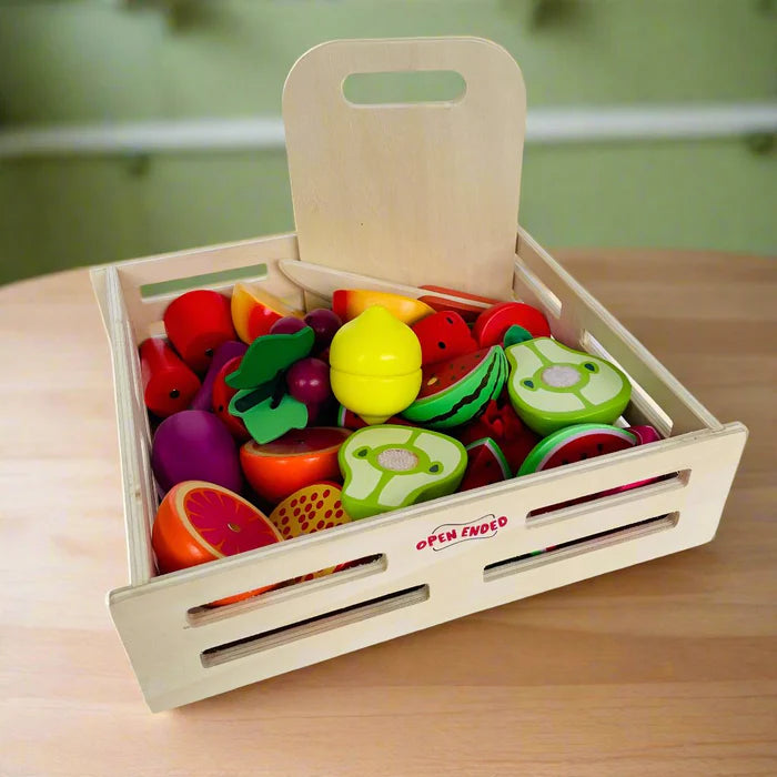 Open Ended Wooden Cutting Set - Fruits & Veggies