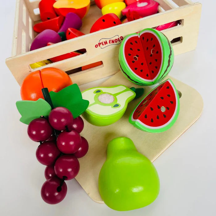 Open Ended Wooden Cutting Set - Fruits & Veggies