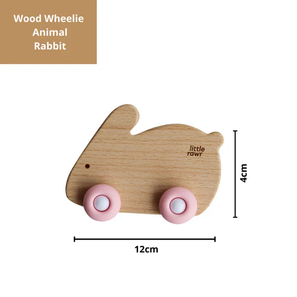 Wood Wheelie Animal-pink