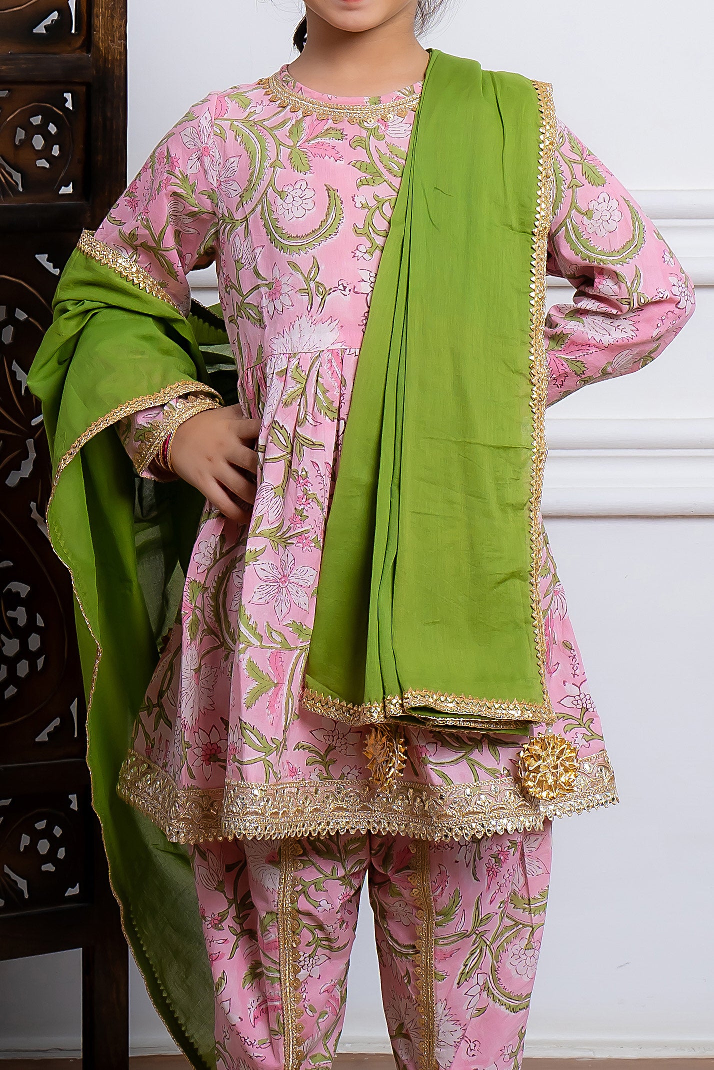 Pink Paisley Dhoti and Kurta set