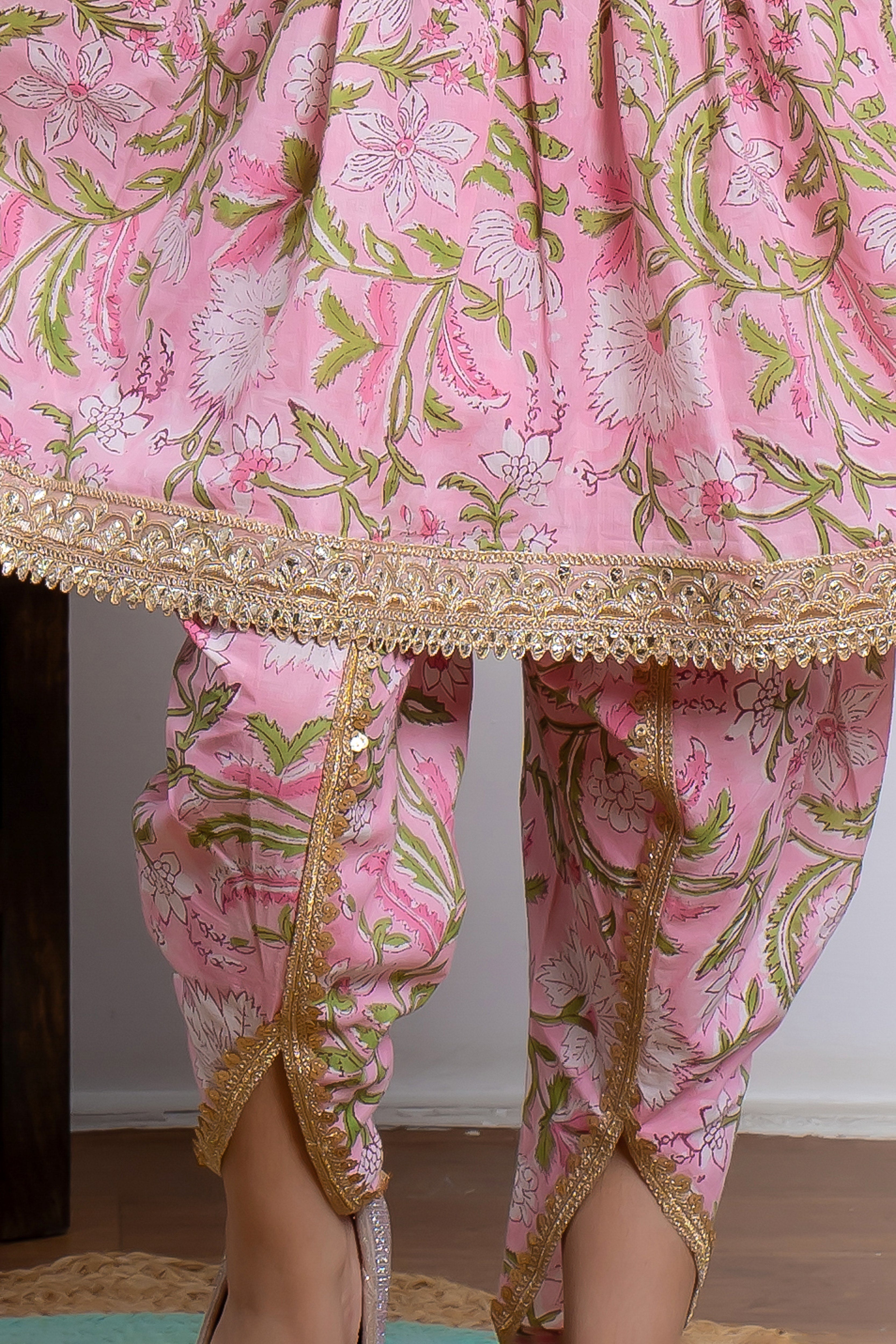 Pink Paisley Dhoti and Kurta set