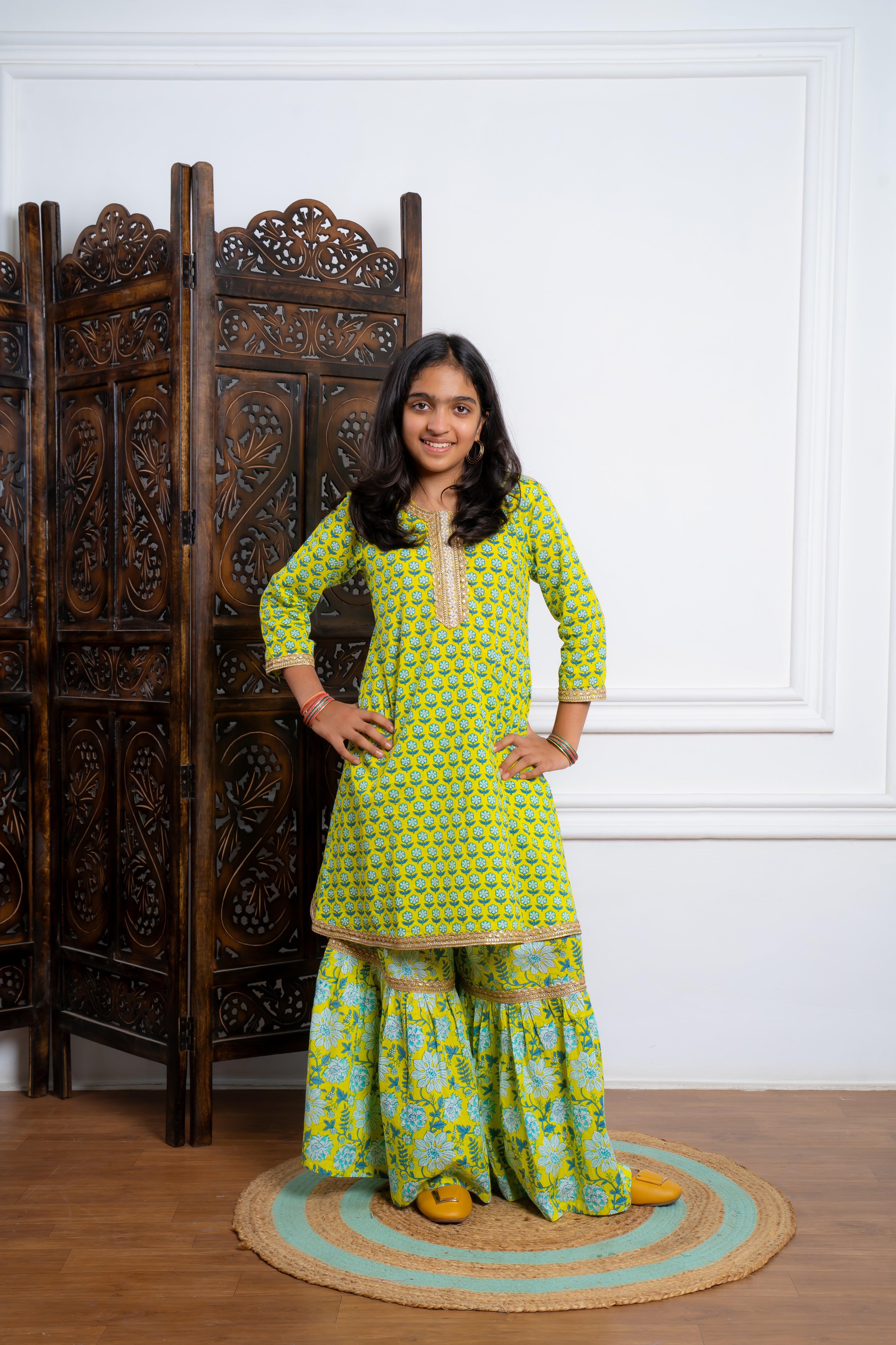 Lime Sharara Set