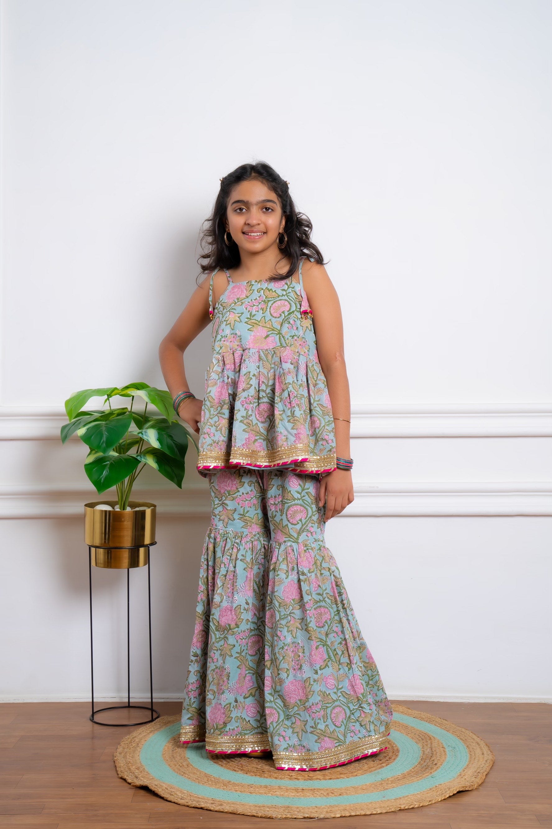 Floral Block Print Sharara