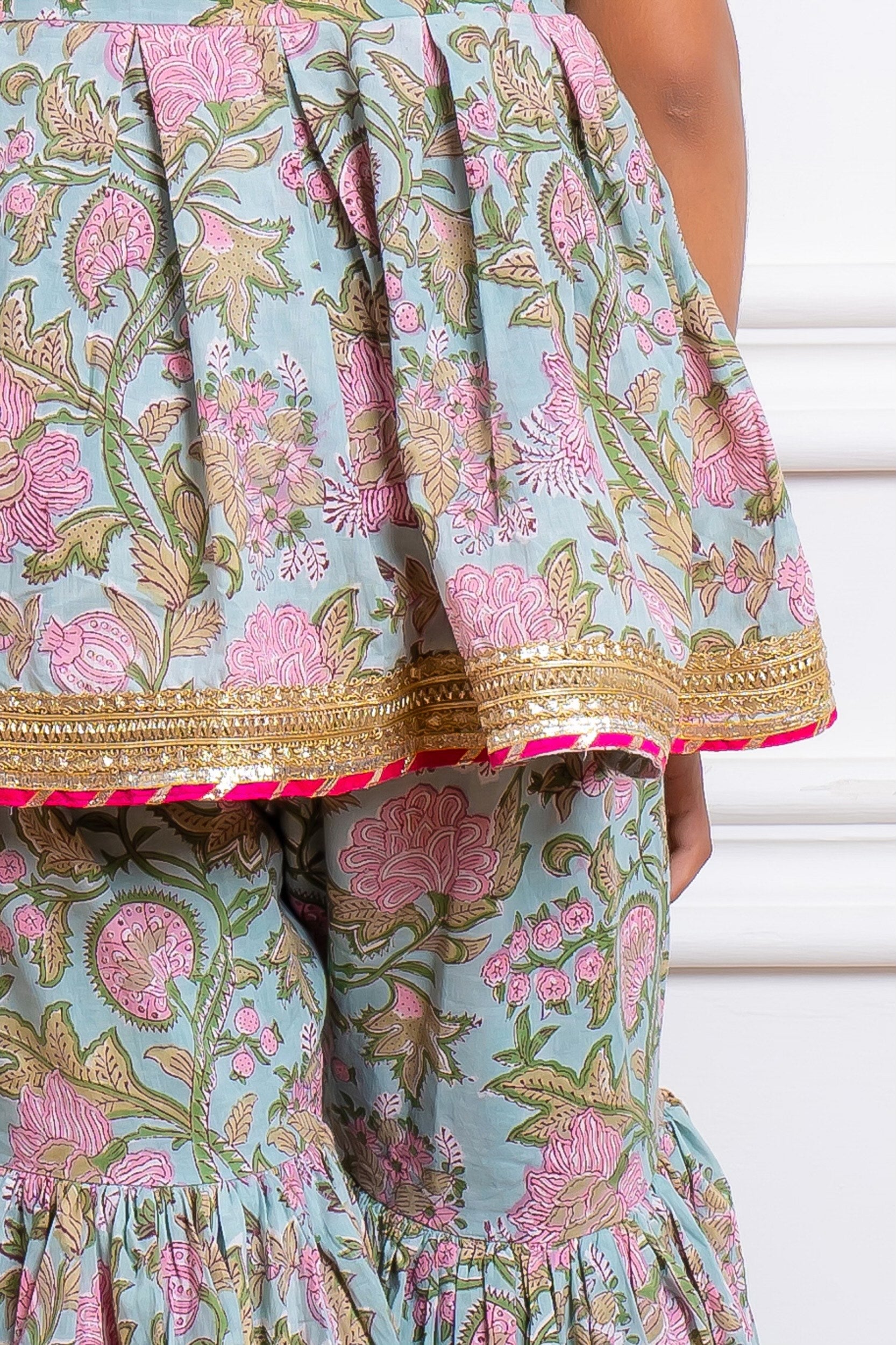 Floral Block Print Sharara