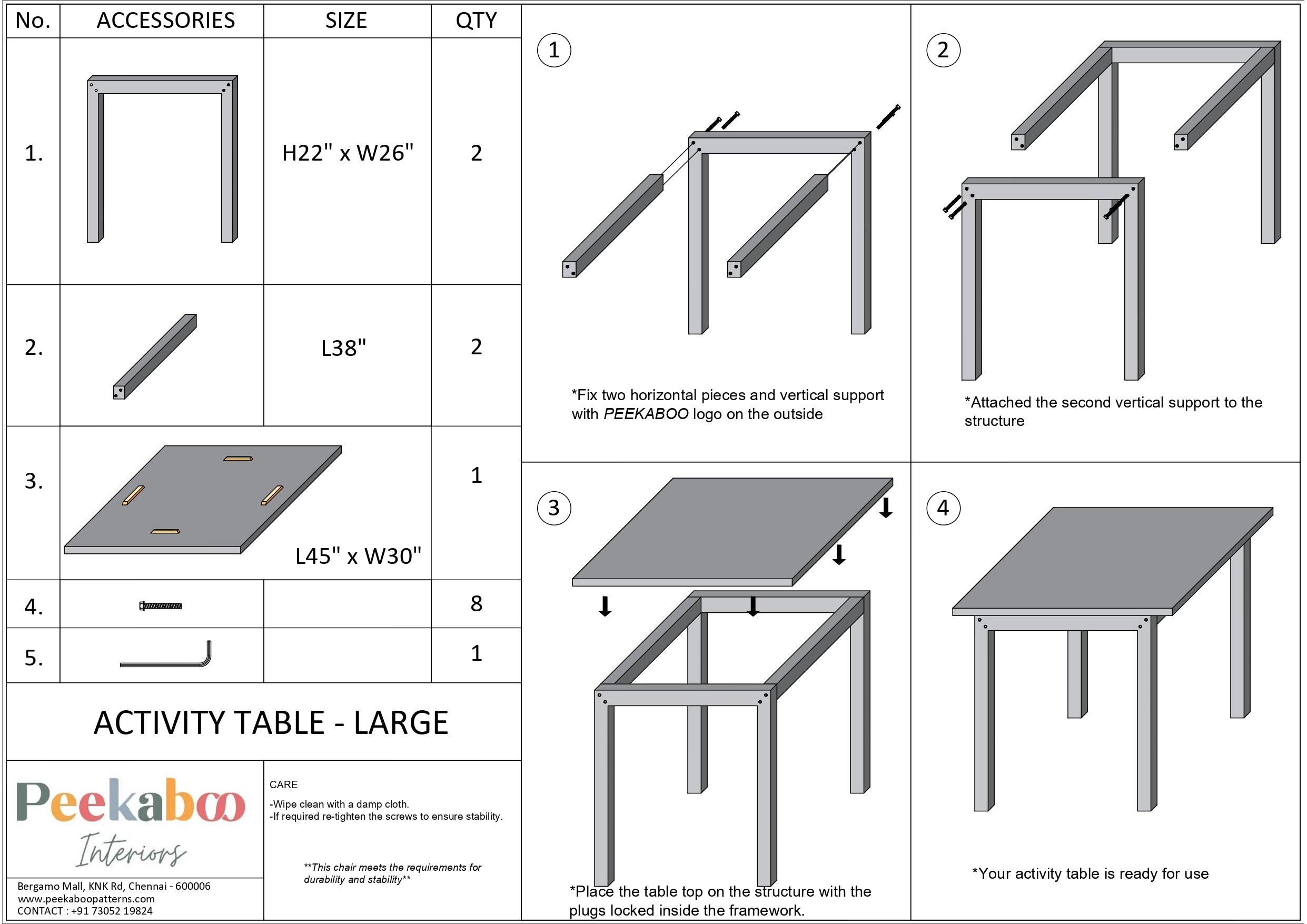 DIY ACTIVITY TABLE (LARGE) – Peekaboo Patterns