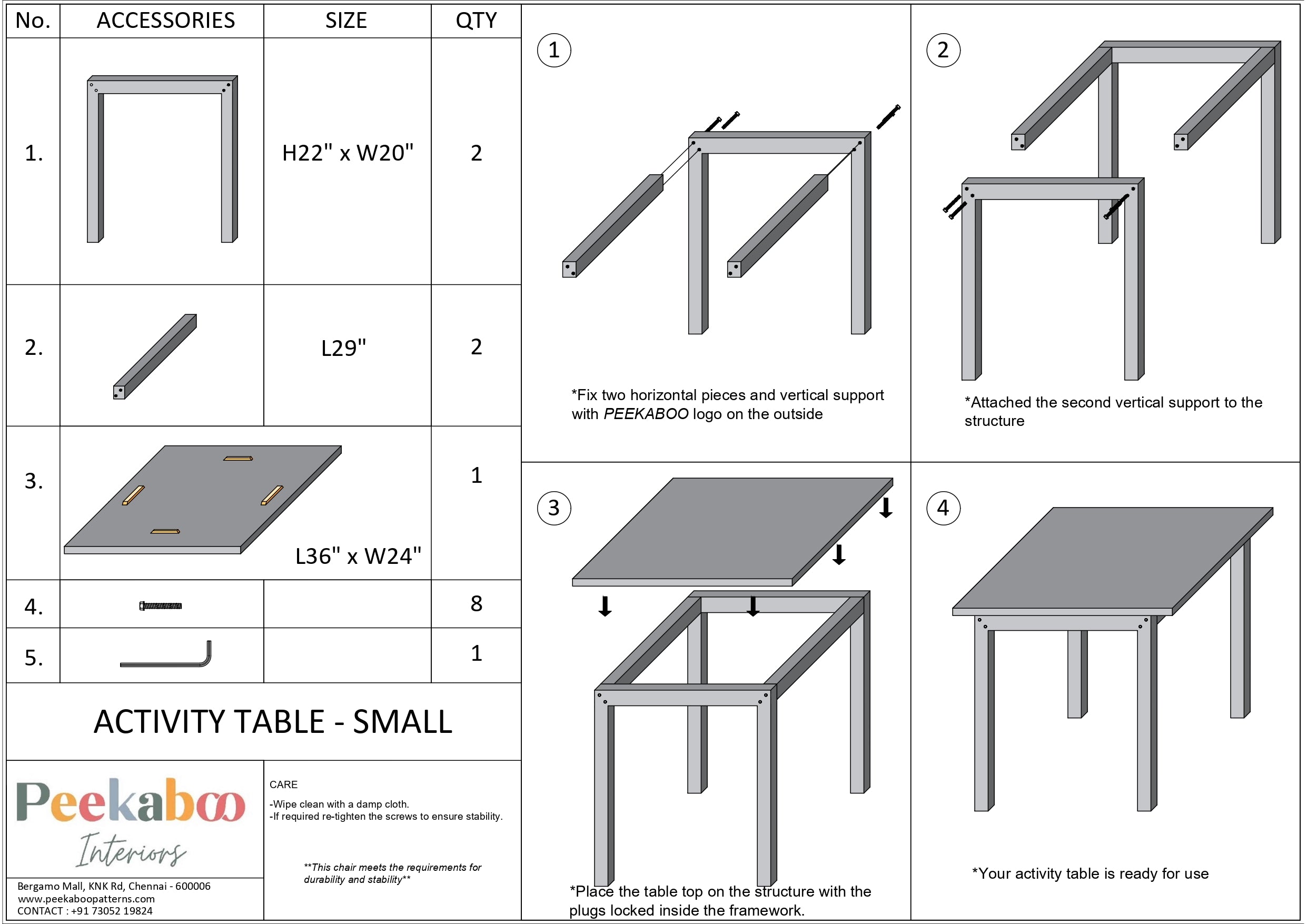 ACTIVITY TABLE (SMALL)