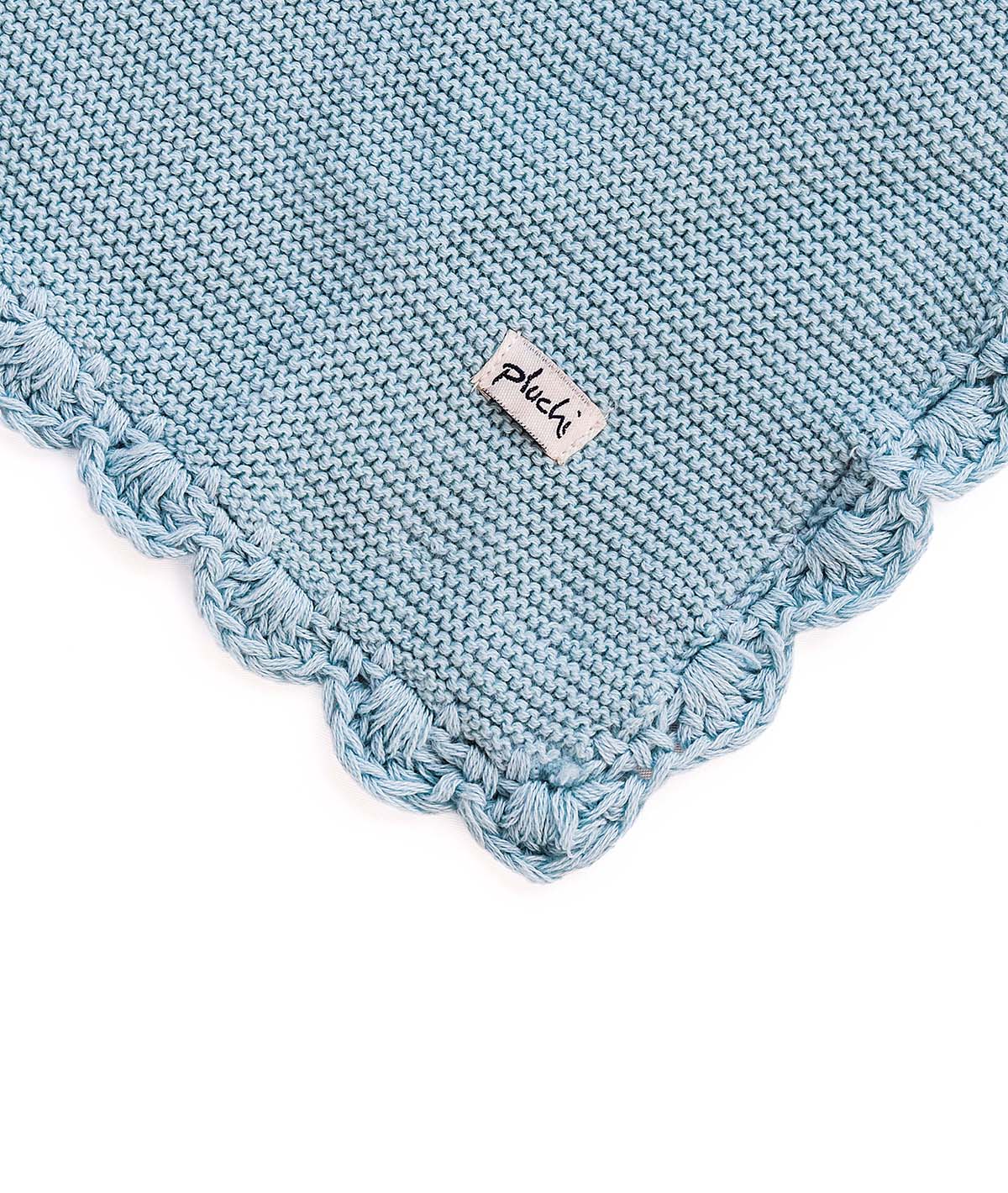 Teddy Bear- Baby Blue Cotton Knitted Gift Bundle  (Set of 2)