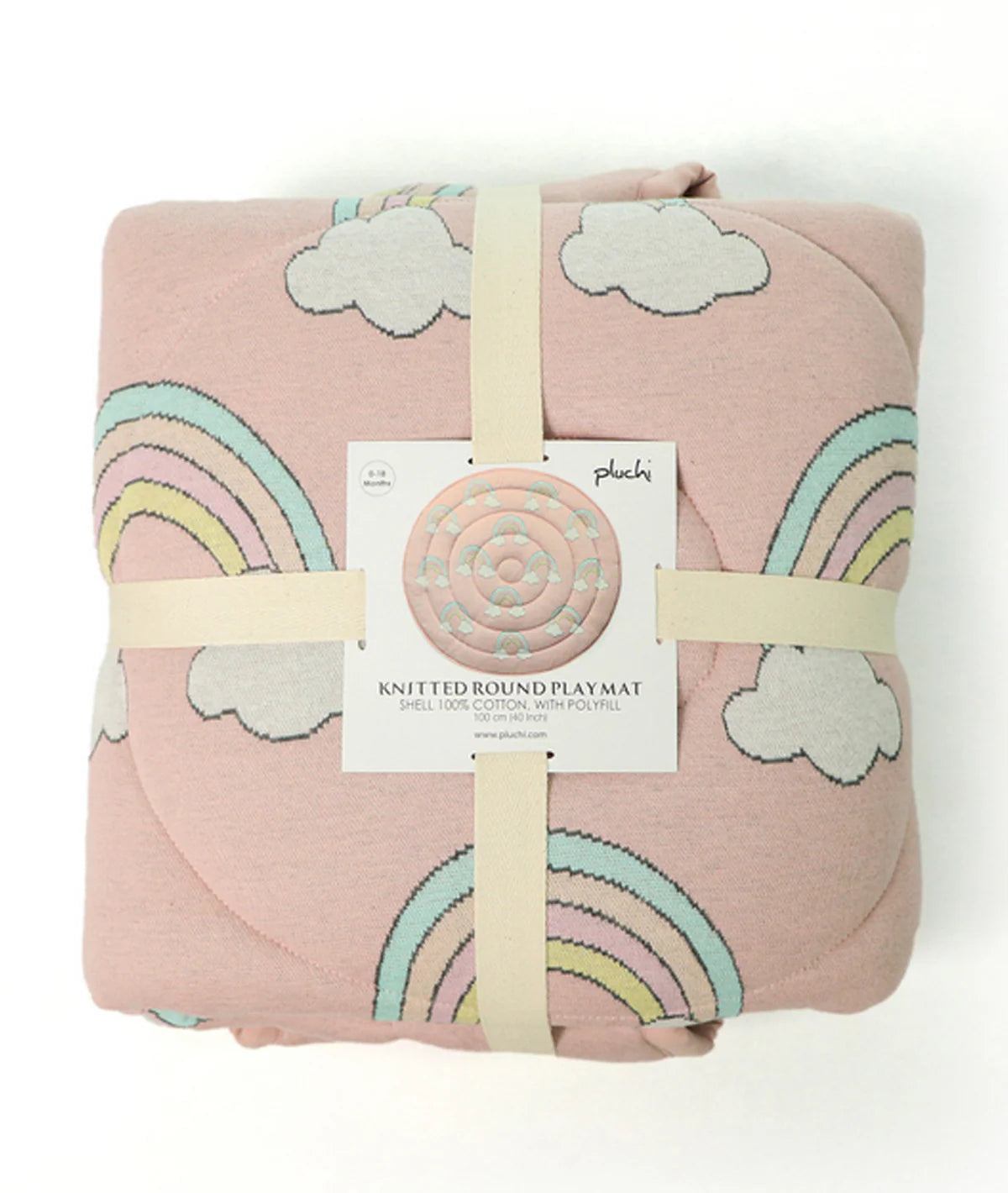 Rainbow Bubblegum Pink Cotton Knitted Quilted Playmet for Babies