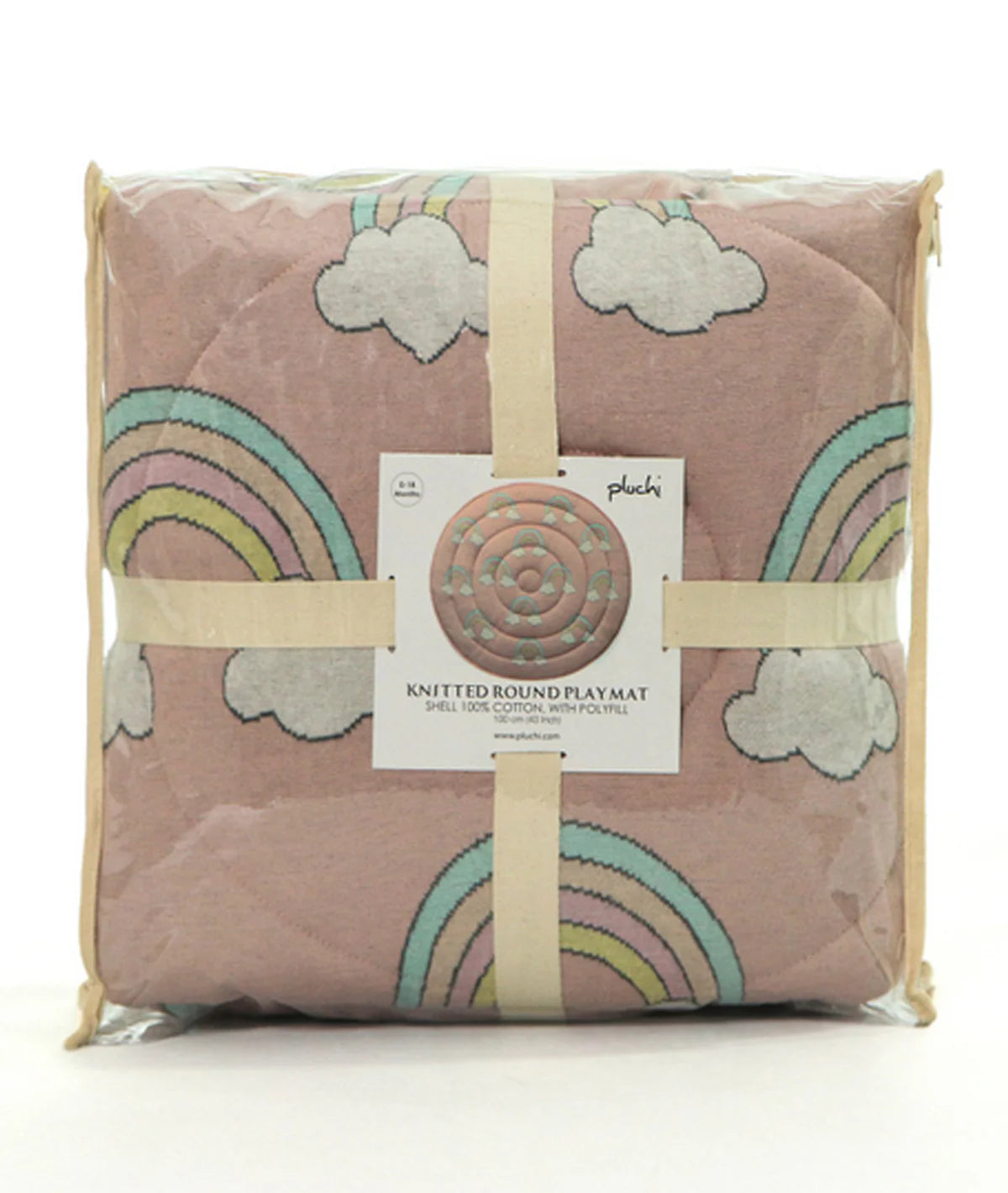 Rainbow Bubblegum Pink Cotton Knitted Quilted Playmet for Babies