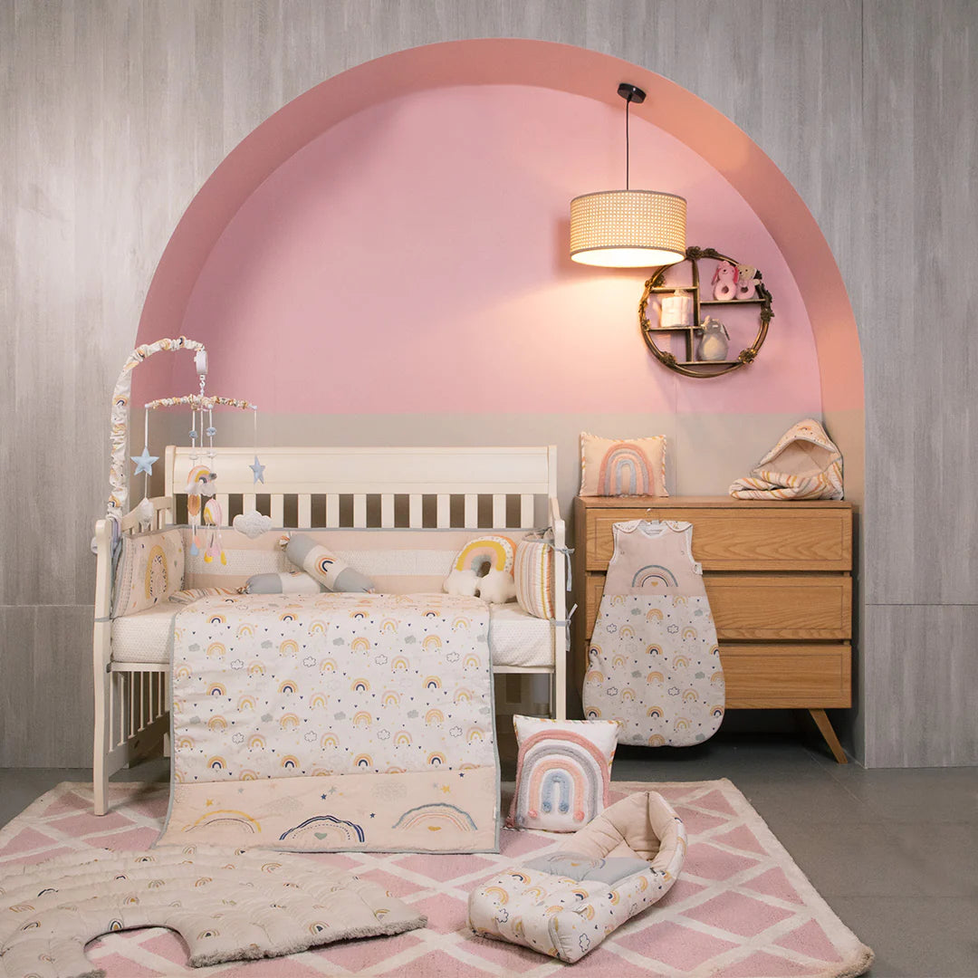 6 Piece Baby Cot Bedding Set - Rainbow