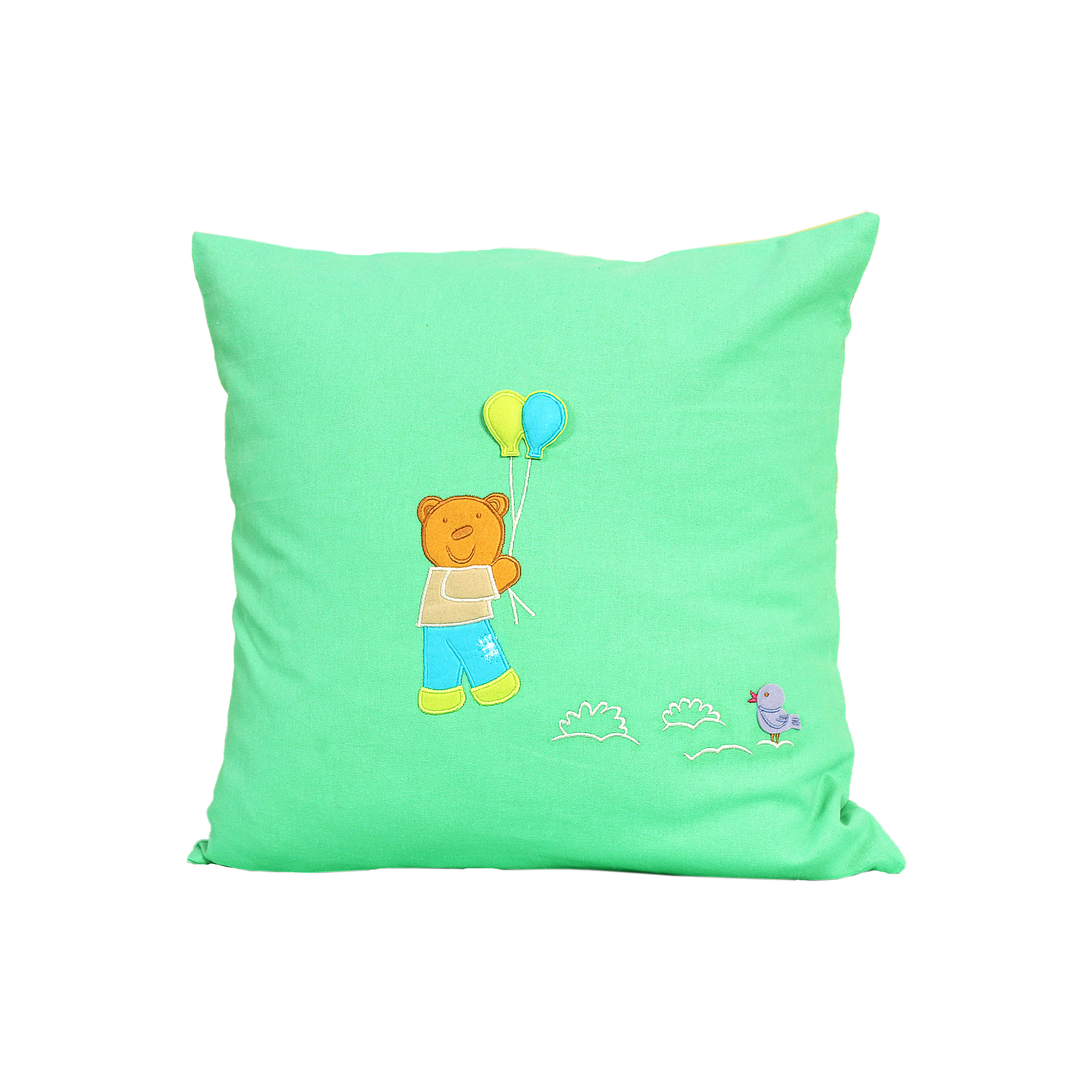 TEDDY BEAR PICNIC-BALLOON 16" x 16" CUSHION COVER