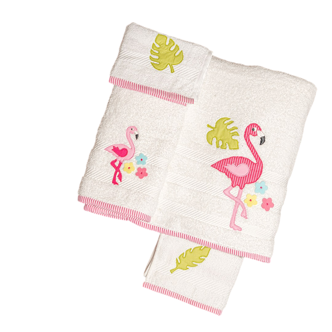 Bath Towel Set - Flamingo