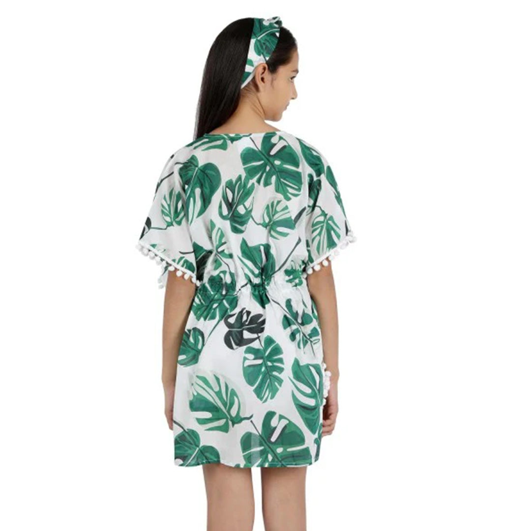 Big Leaf Print Pure-Cotton Cover-Up