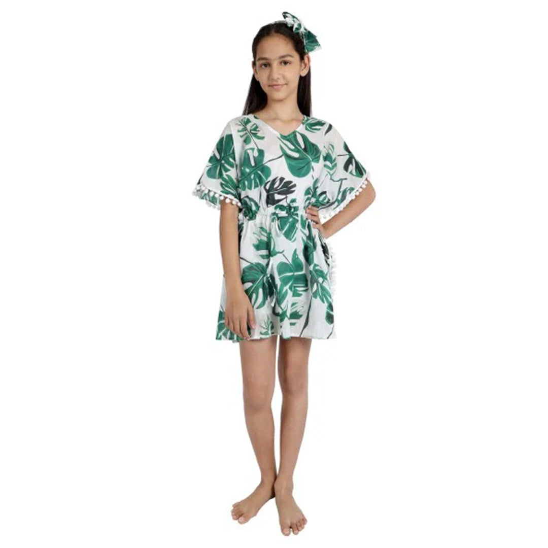 Big Leaf Print Pure-Cotton Cover-Up