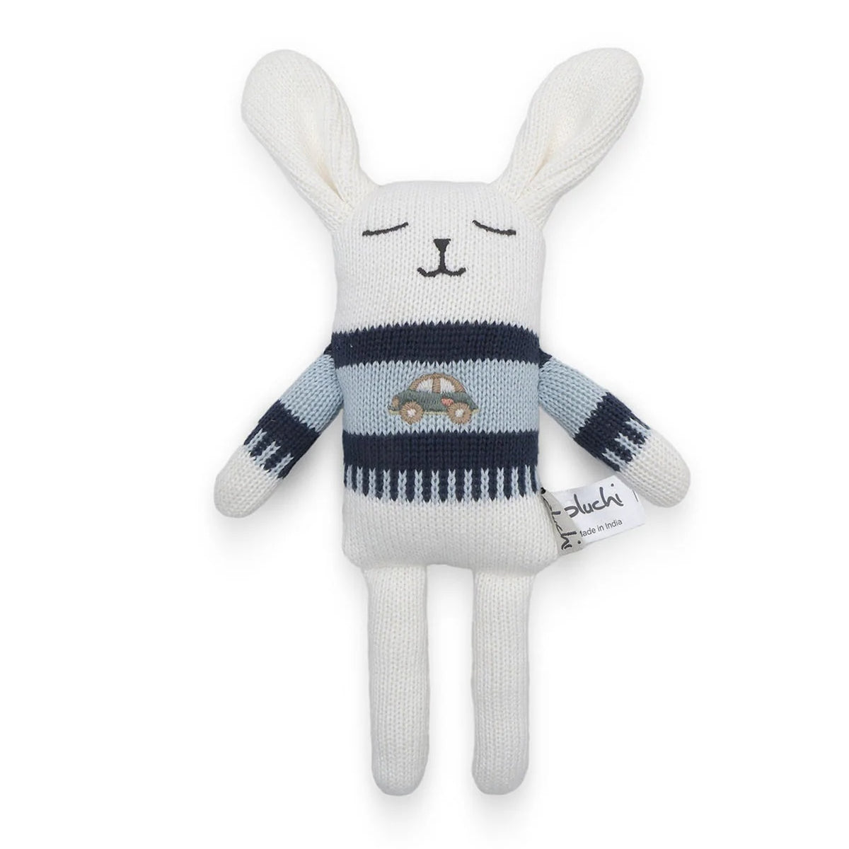 Blossom & Zoomie Bunny Cotton Knitted Stuffed Soft Toy (Set of 2)