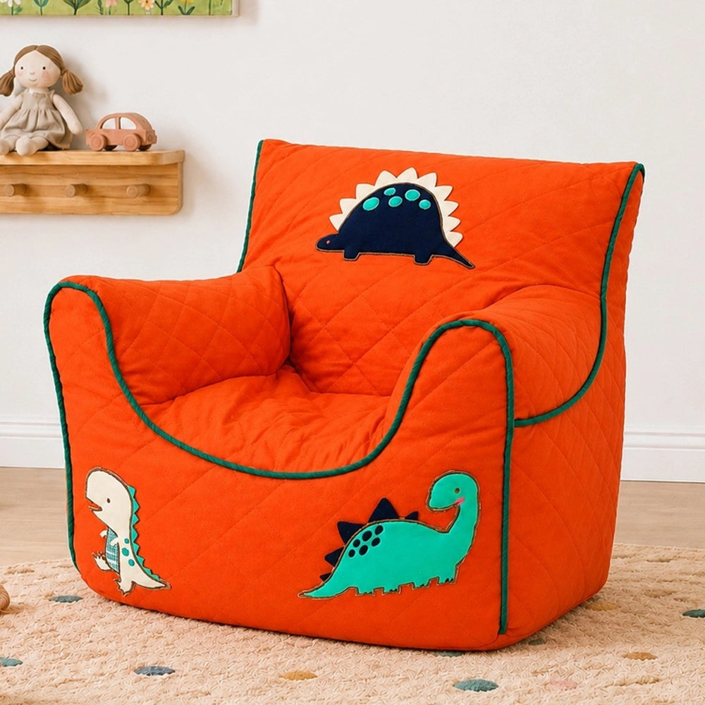 Dino Orange Quilted - BeanChair Cover