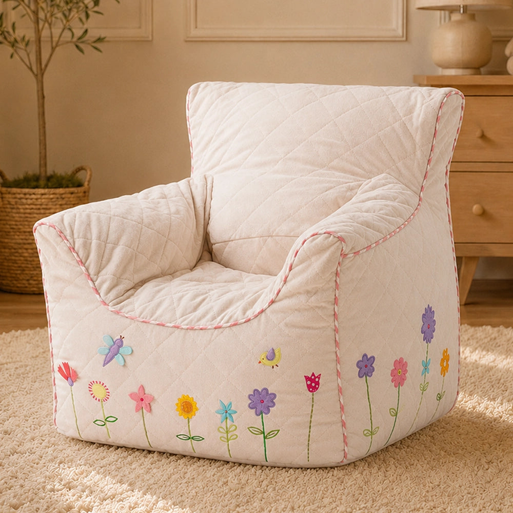 FLOWER GARDEN QUILTED - BEAN CHAIR COVER