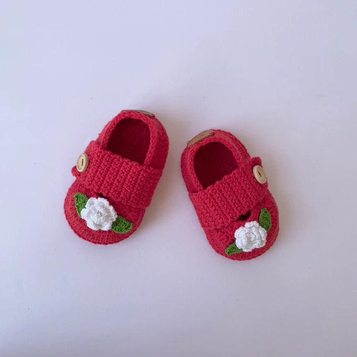 FLORAL SHOES - RED