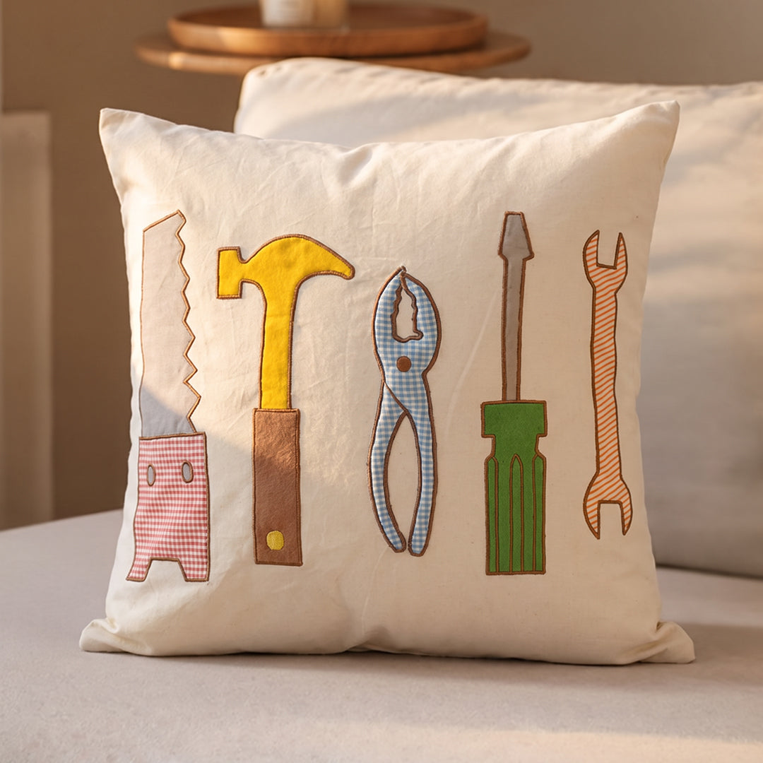 Boys N Toys - Tools Beige Cushion Cover