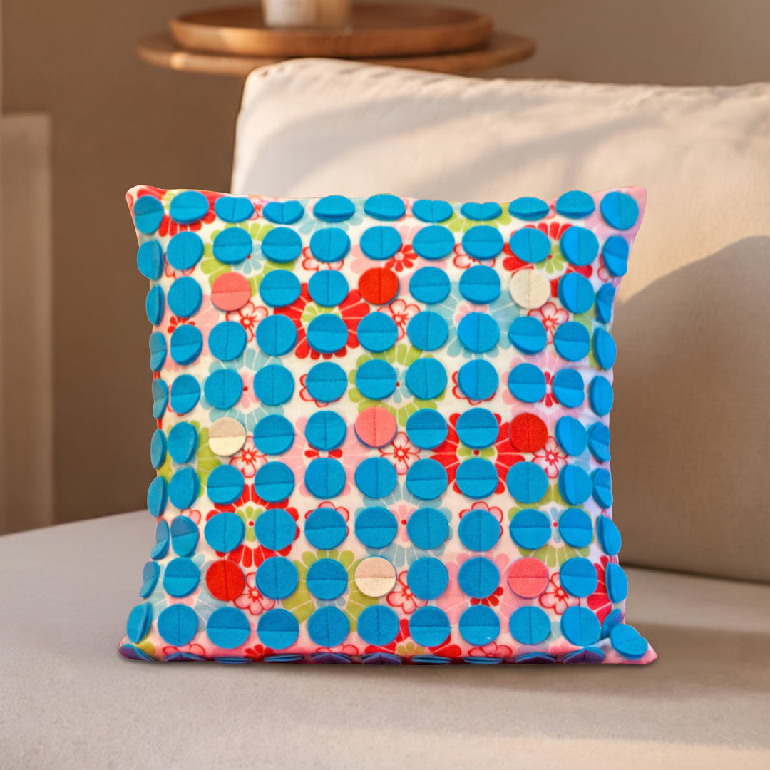 Circle On Circle Blue Cushion