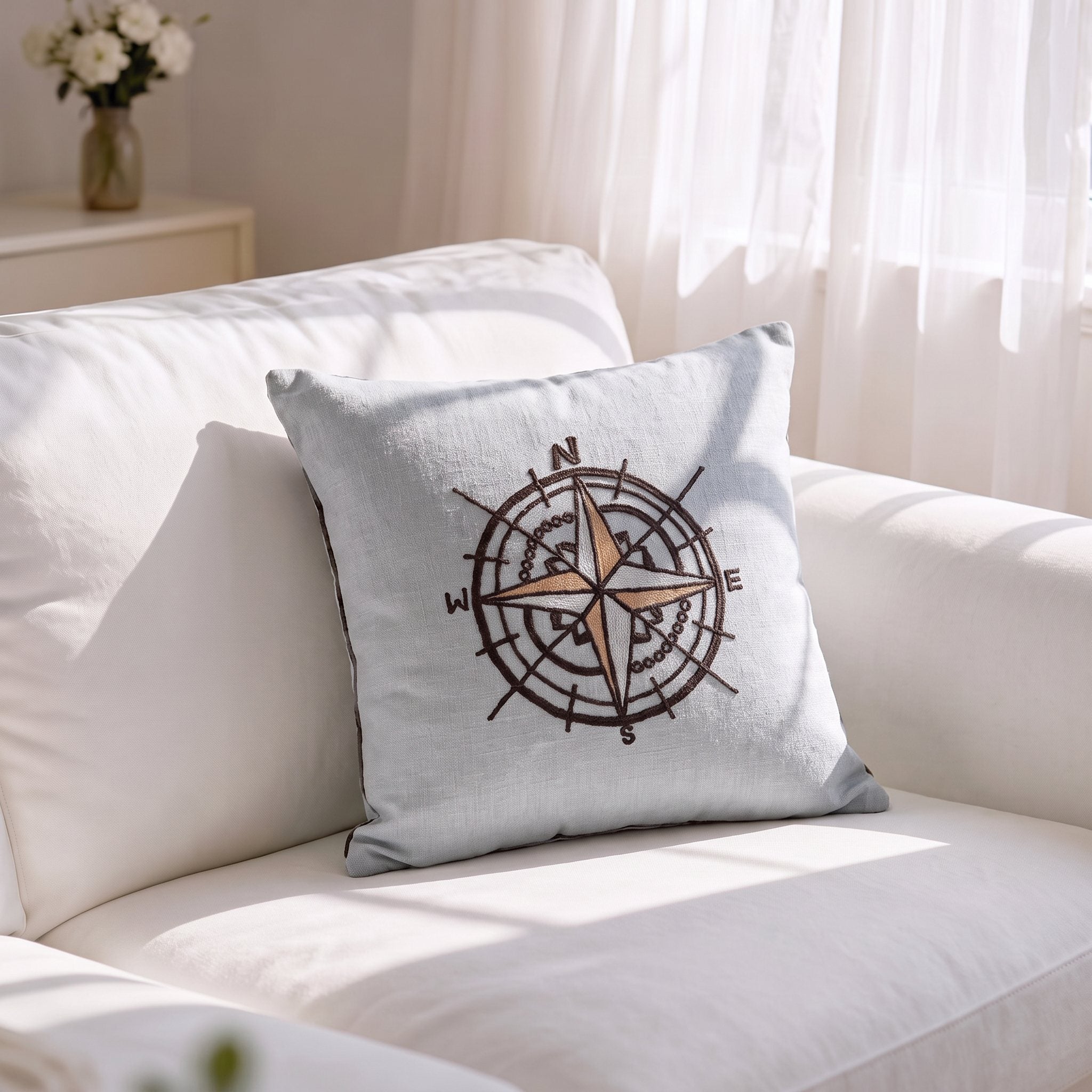 Wanderlust-Compass 12" x 12" Cushion Cover