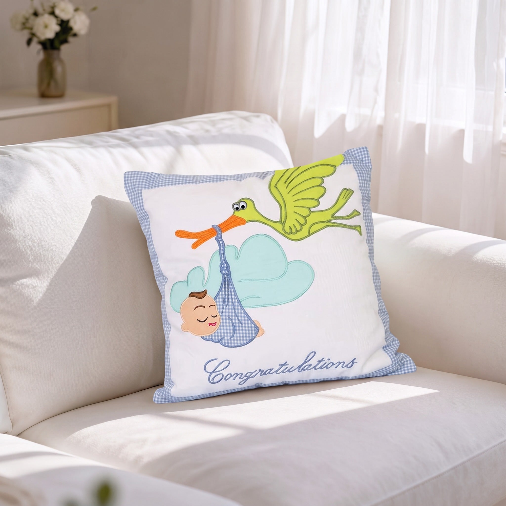 Congratulations - Cushion Cover Blue