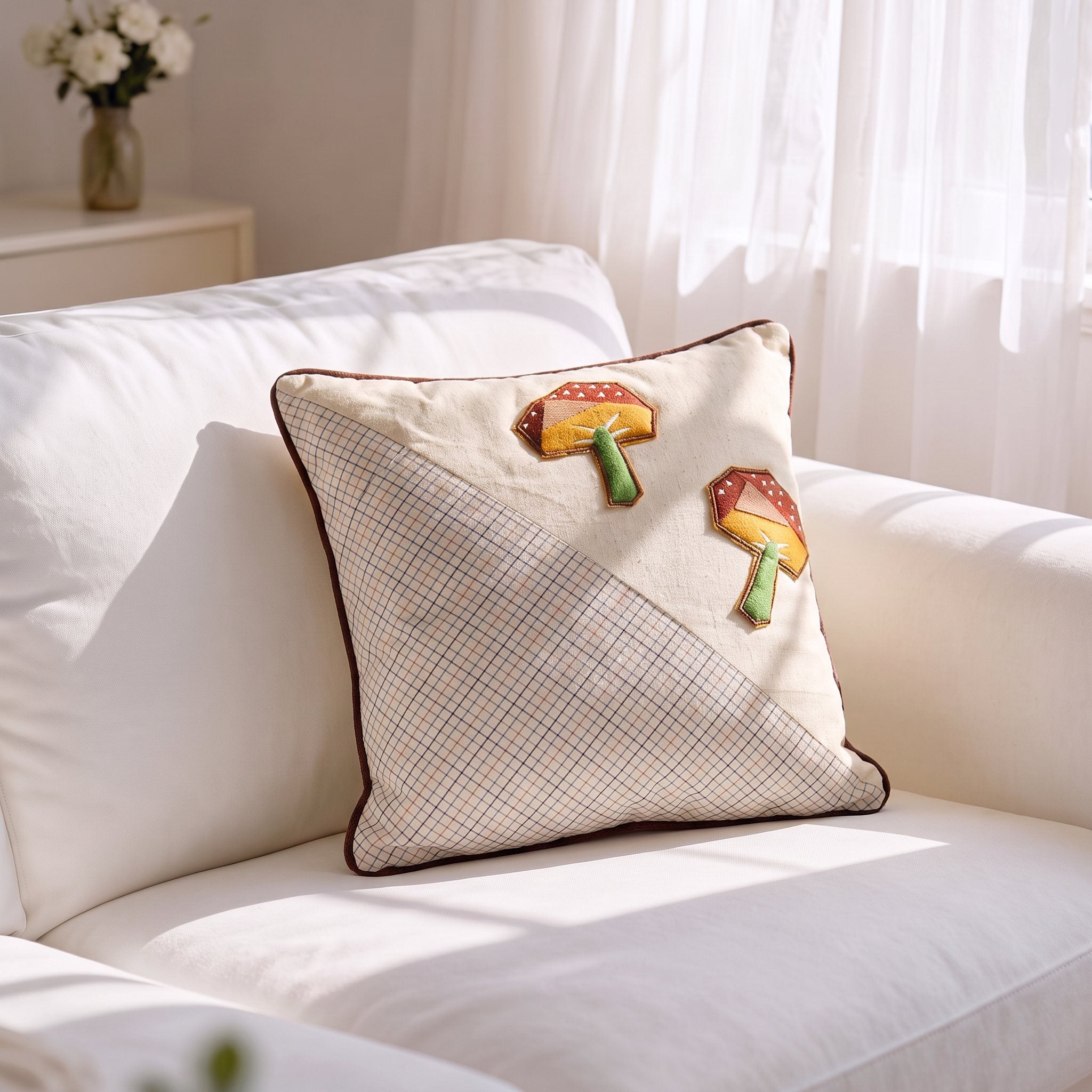 Out In The Woods Mushroom 12" x 12" Cushion Cover