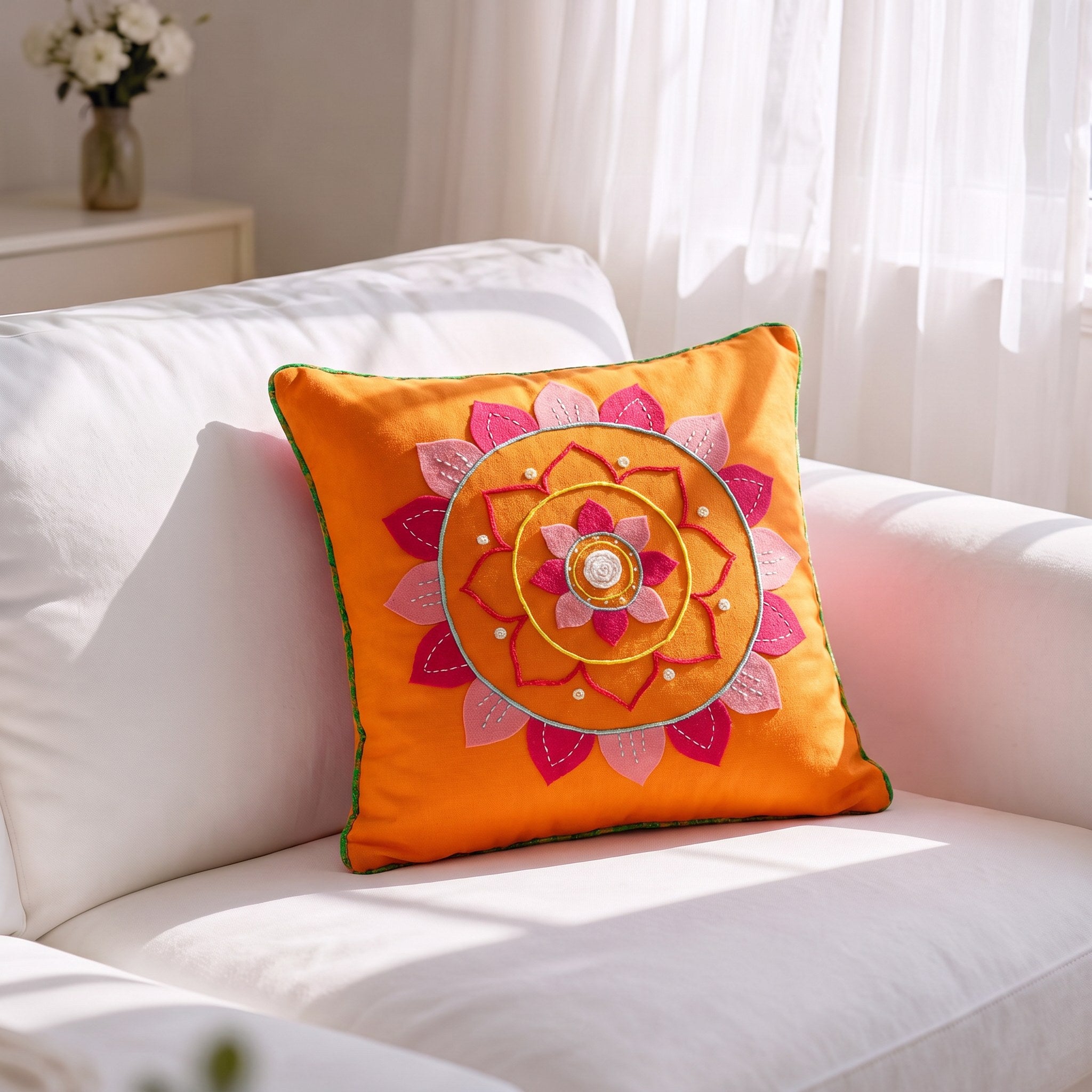 Amazing India Rangoli 12" x 12" Cushion Cover