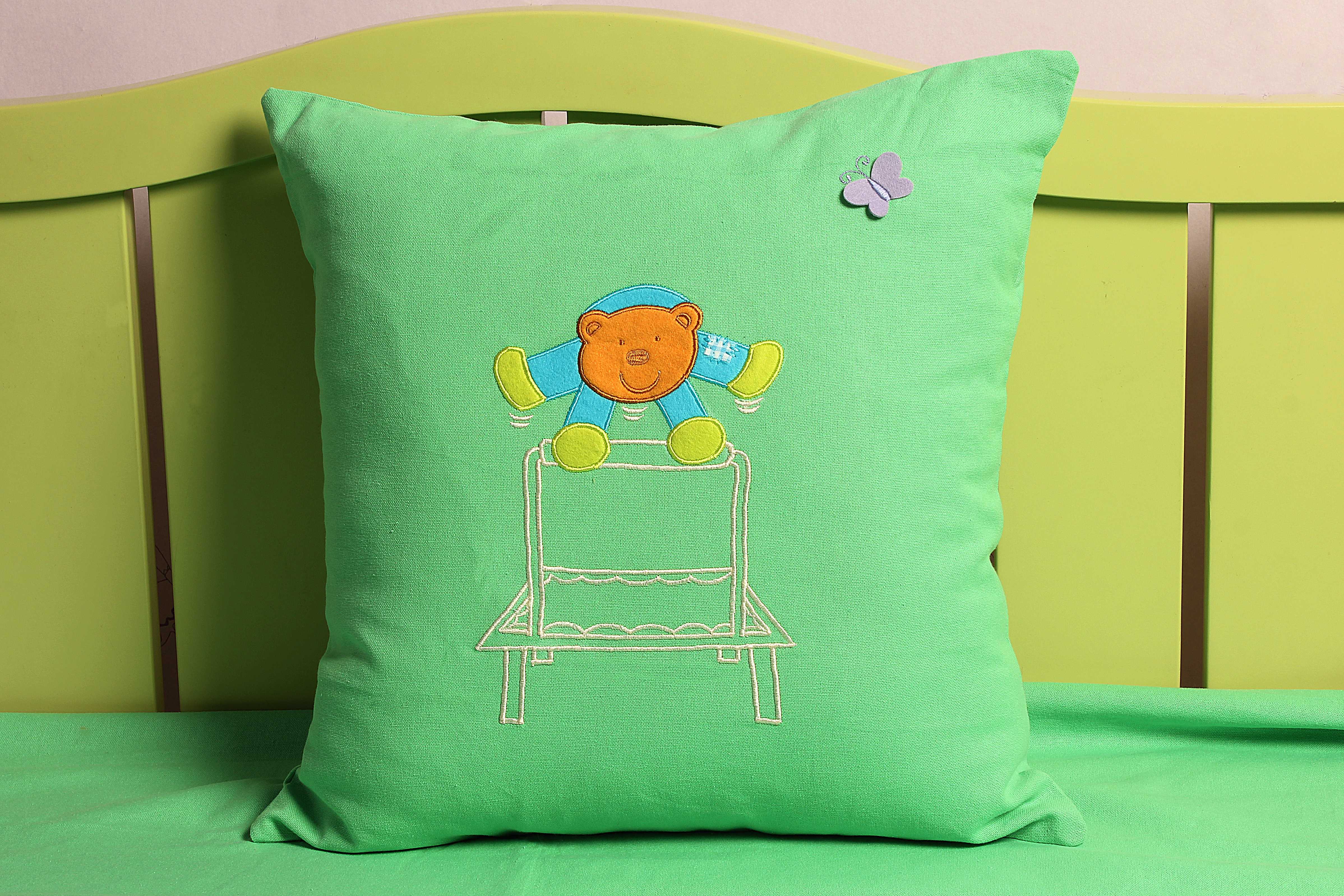 TEDDY BEAR PICNIC-JUMP  16" x 16" CUSHION COVER