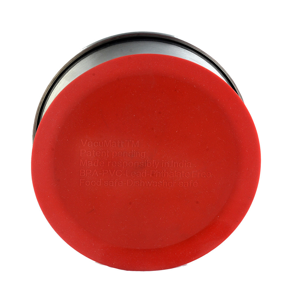 Stainless Steel Bowl with Silicone Suction - Red
