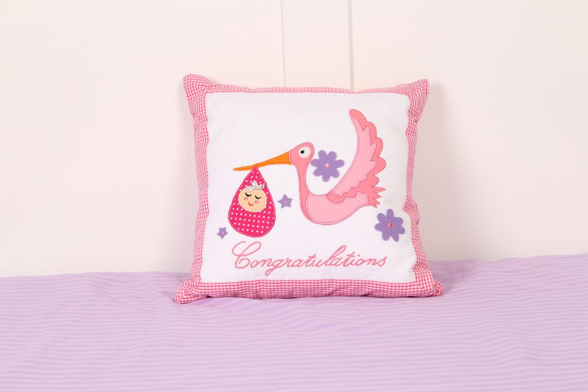 Congratulations - Cushion Cover Pink