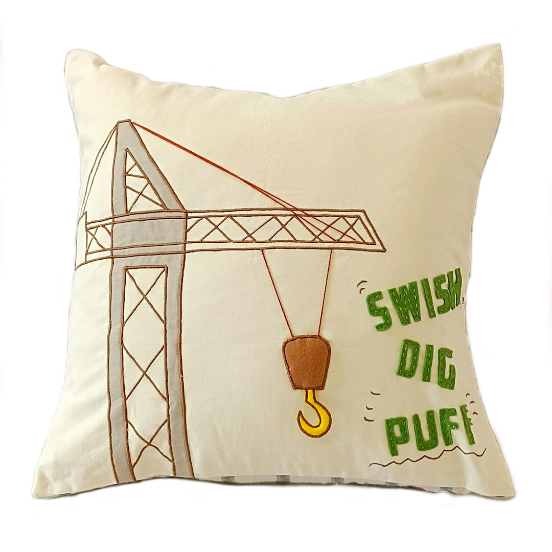 Boys N Toys Swish Dig Puff  Beige Cushion Cover