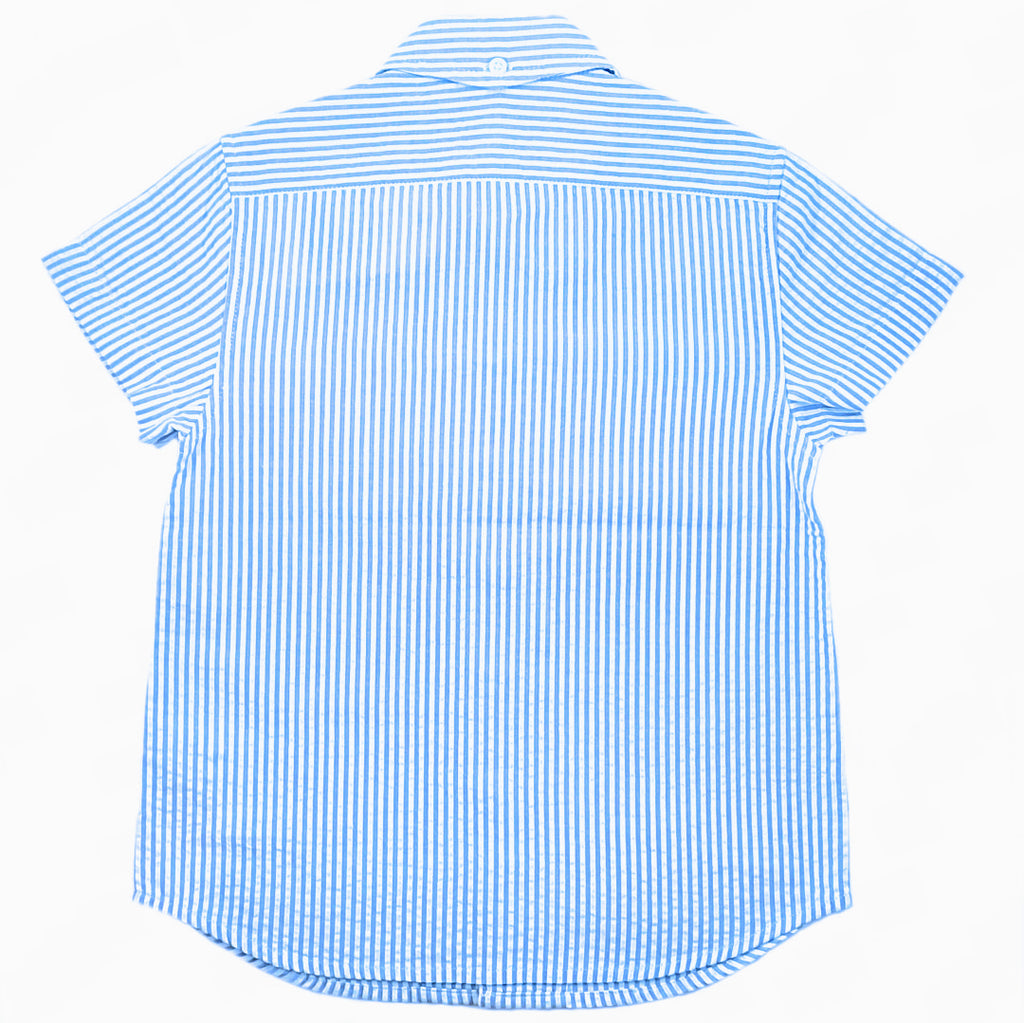 Boys Blue Seersucker Shirt - Peekaboo Patterns